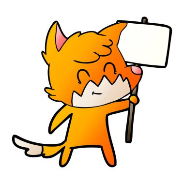 çizgi film dostu fox işareti ile