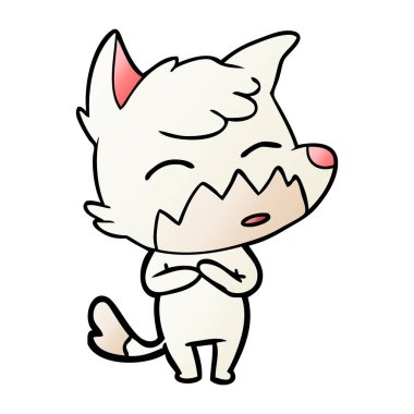 Çizgi film tilkisinin vektör çizimi