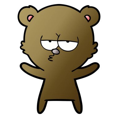 vektör çizim sıkılmış ayı çizgi film