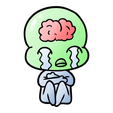 büyük beyin uzaylı ağlıyor çizgi film