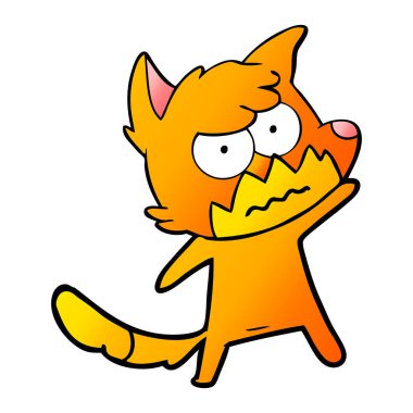 vektör çizim karikatür rahatsız fox