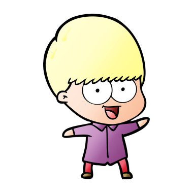 mutlu çizgi film çocuk vektör çizim