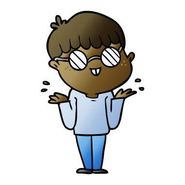 çizgi film çocuk gözlük takıyor