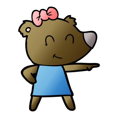 vektör çizim kadın ayı çizgi film