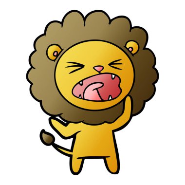 vektör çizim karikatür kızgın aslan