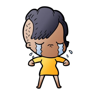 Ağlayan kızın vektör çizimi