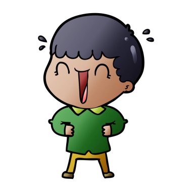 vektör çizim karikatür adam gülen