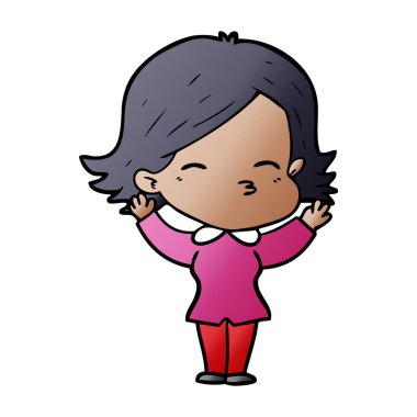 Çizgi filmdeki kadının vektör çizimi