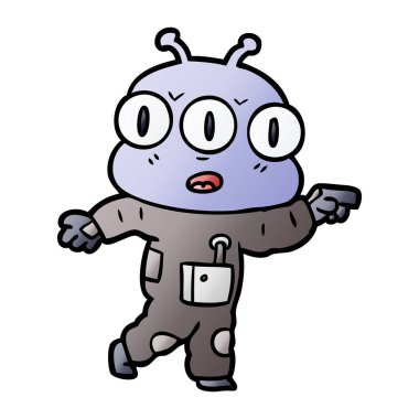 uzaylı işaret çizgi film üç gözlü