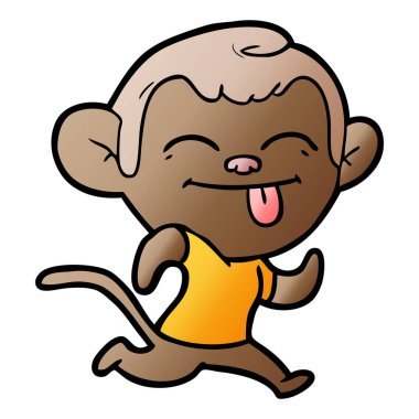 Komik karikatür maymun vektör çizim