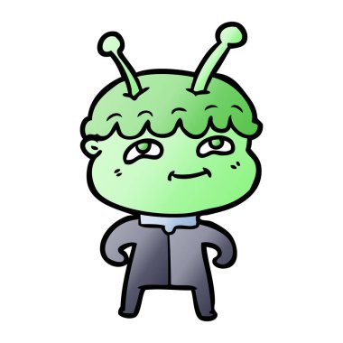 Dostu karikatür spaceman vektör çizim