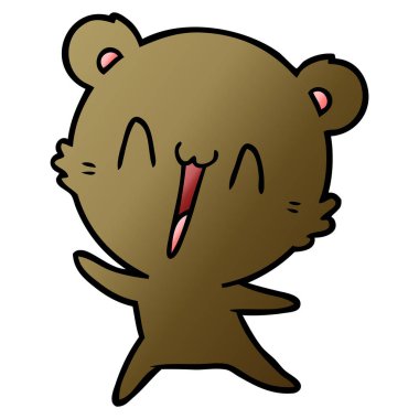 vektör çizim mutlu ayı çizgi film