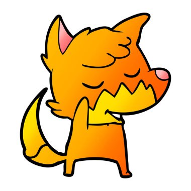 vektör çizim dostu karikatür Fox