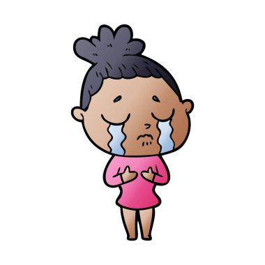 vektör çizim karikatür ağlayan kadın