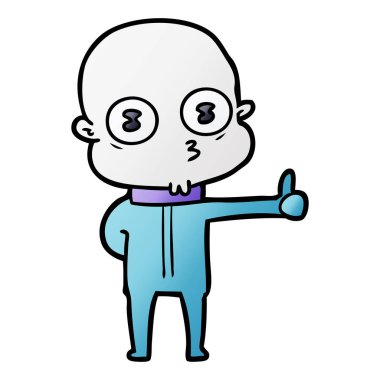 Yaşasın vererek çizgi film garip kel uzay adamı