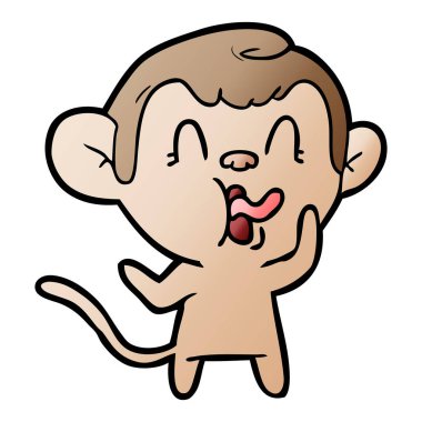 deli karikatür maymun vektör çizim