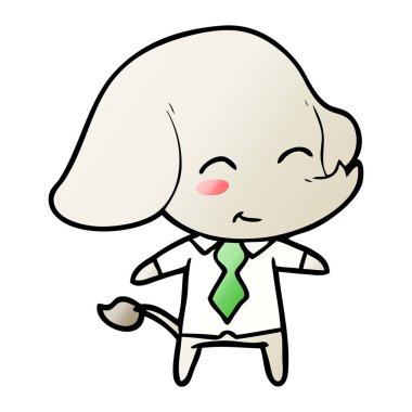 sevimli çizgi patron fil