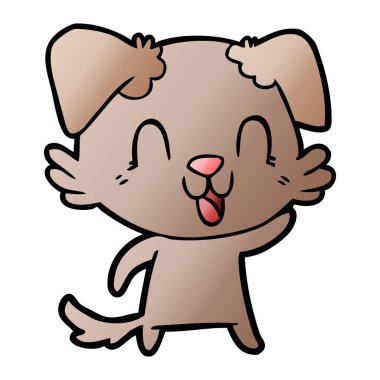 vektör çizim karikatür köpek gülen