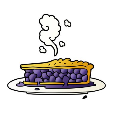 vektör çizim karikatür böğürtlenli turta