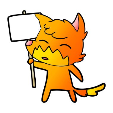 Çizgi film tilkisinin vektör çizimi