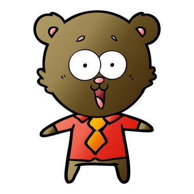 gömlek ve kravat gülen ayıcık çizgi film