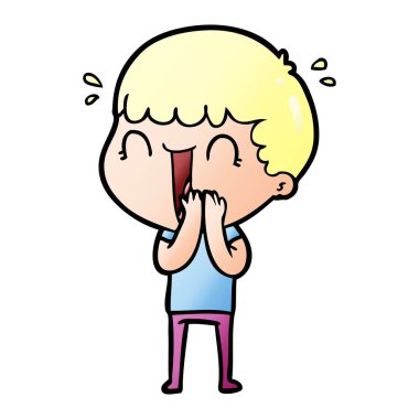 vektör çizim karikatür adam gülen