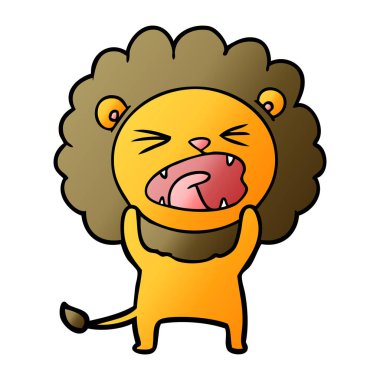 Çizgi film aslanının vektör çizimi