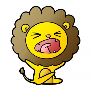 Çizgi film aslanının vektör çizimi