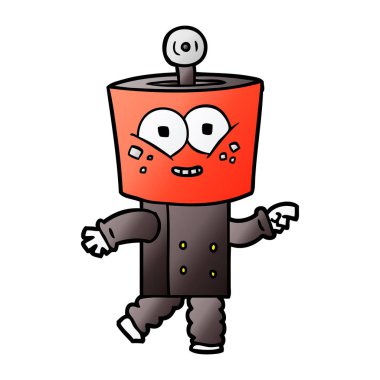 mutlu karikatür robot vektör çizim