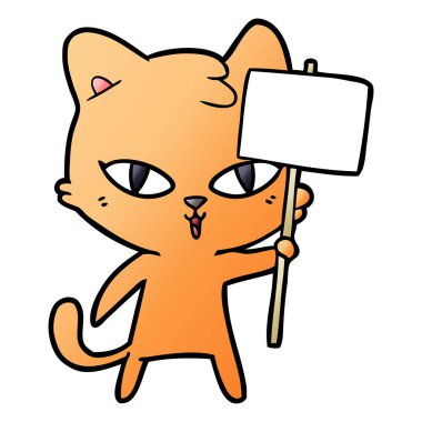 Çizgi film kedisinin vektör çizimi