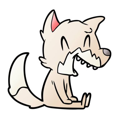 Tilki çizgi film gülen vektör çizim