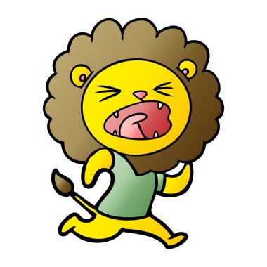 Çizgi film aslanının vektör çizimi