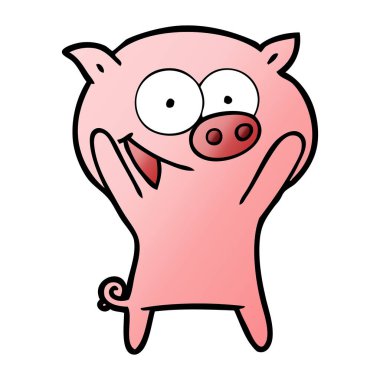 Çizgi film domuzunun vektör çizimi