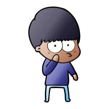 meraklı çizgi film çocuk vektör çizim