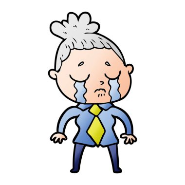 vektör çizim karikatür ağlayan kadın