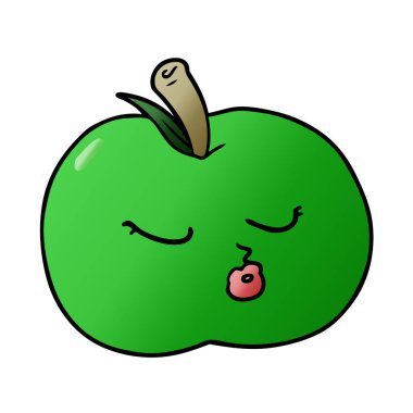 Çizgi film elmasının vektör illüstrasyonu