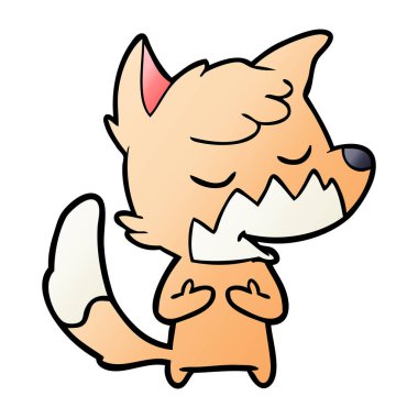 vektör çizim dostu karikatür Fox