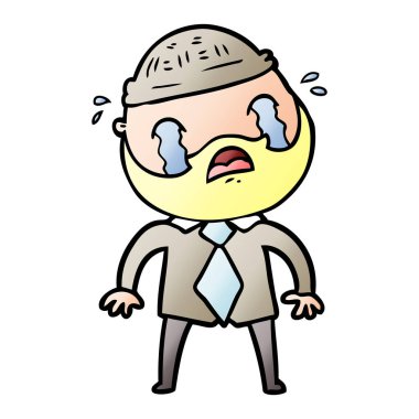 sakallı adam ağlıyor çizgi film