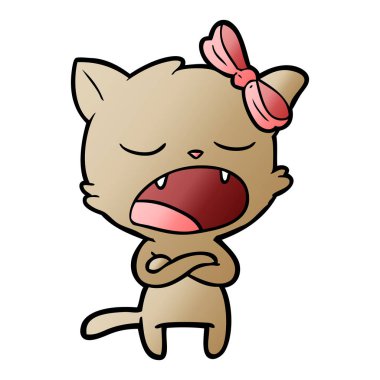 vektör çizim rahatsız karikatür kedi