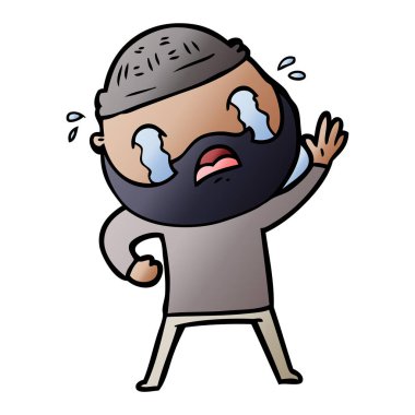 sallayarak ve ağlama sakallı adam çizgi film