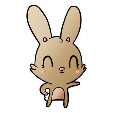 Tatlı çizgi film tavşanının vektör çizimi