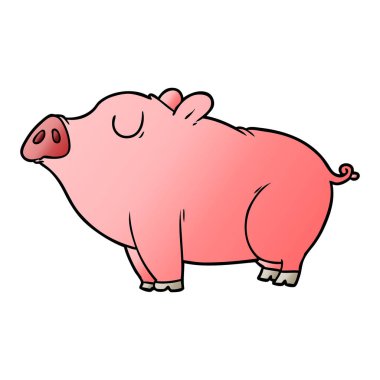 Çizgi film domuzunun vektör çizimi