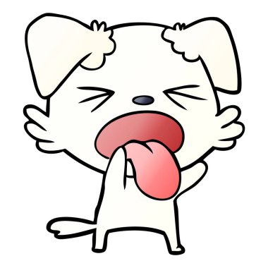 vektör çizim karikatür köpek bıkkın