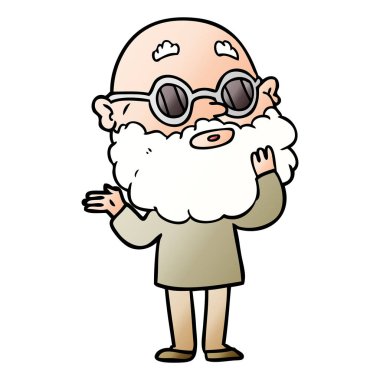 çizgi film meraklı adam sakal ve gözlük