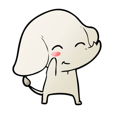 vektör çizim sevimli çizgi fil