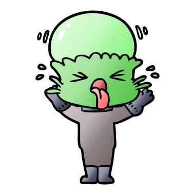 garip karikatür uzaylı vektör çizim