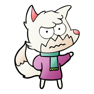 vektör çizim karikatür rahatsız fox