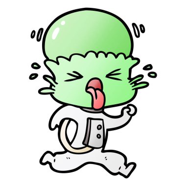 garip karikatür uzaylı vektör çizim