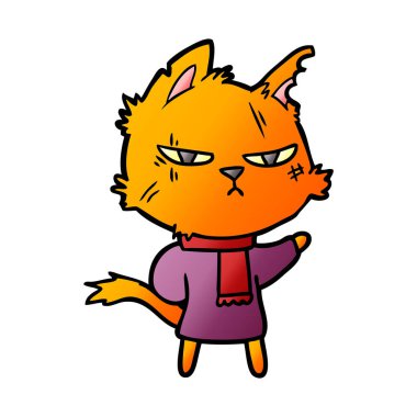 vektör çizim zor karikatür kedi