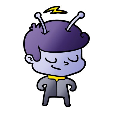 Dostu karikatür spaceman vektör çizim